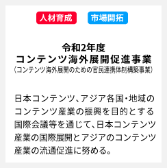 令和2年度 コンテンツ海外展開促進事業（コンテンツ海外展開のための官民連携体制構築事業）