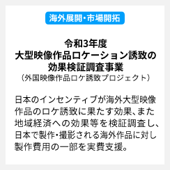 令和3年度 内閣府 大型映像作品ロケーション誘致の効果検証調査事業（外国映像作品ロケ誘致プロジェクト）