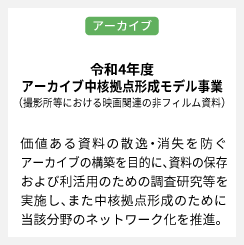 令和4年度アーカイブ中核拠点形成モデル事業