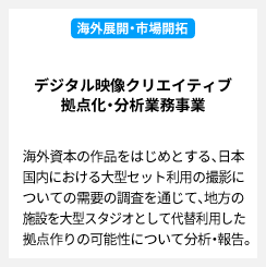 デジタル映像クリエイティブ拠点化推進調査・分析業務事業